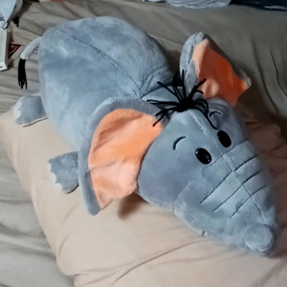 2 In 1 Flip A Zoo Emma Elephant and Theodore Tiger Large Plush Used, As Is